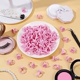 RosewineC 100 Pcs Glue Rings for Eyelash Extensions Pink Plastic Lash Glue view 4