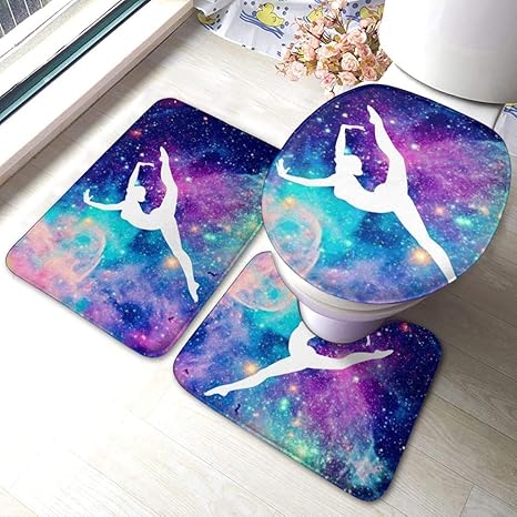 RedBeans rutschfeste Badematte, 3-teiliges Flanell-Badezimmerteppich