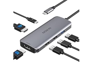 Docking Station USB C to Dual HDMI Adapter, MOKiN USB C Hub Dual HDMI Monitors for Windows,USB C Adapter with Dual HDMI,3 USB Port,PD Compatible for Dell XPS 13/15, Lenovo Yoga,etc