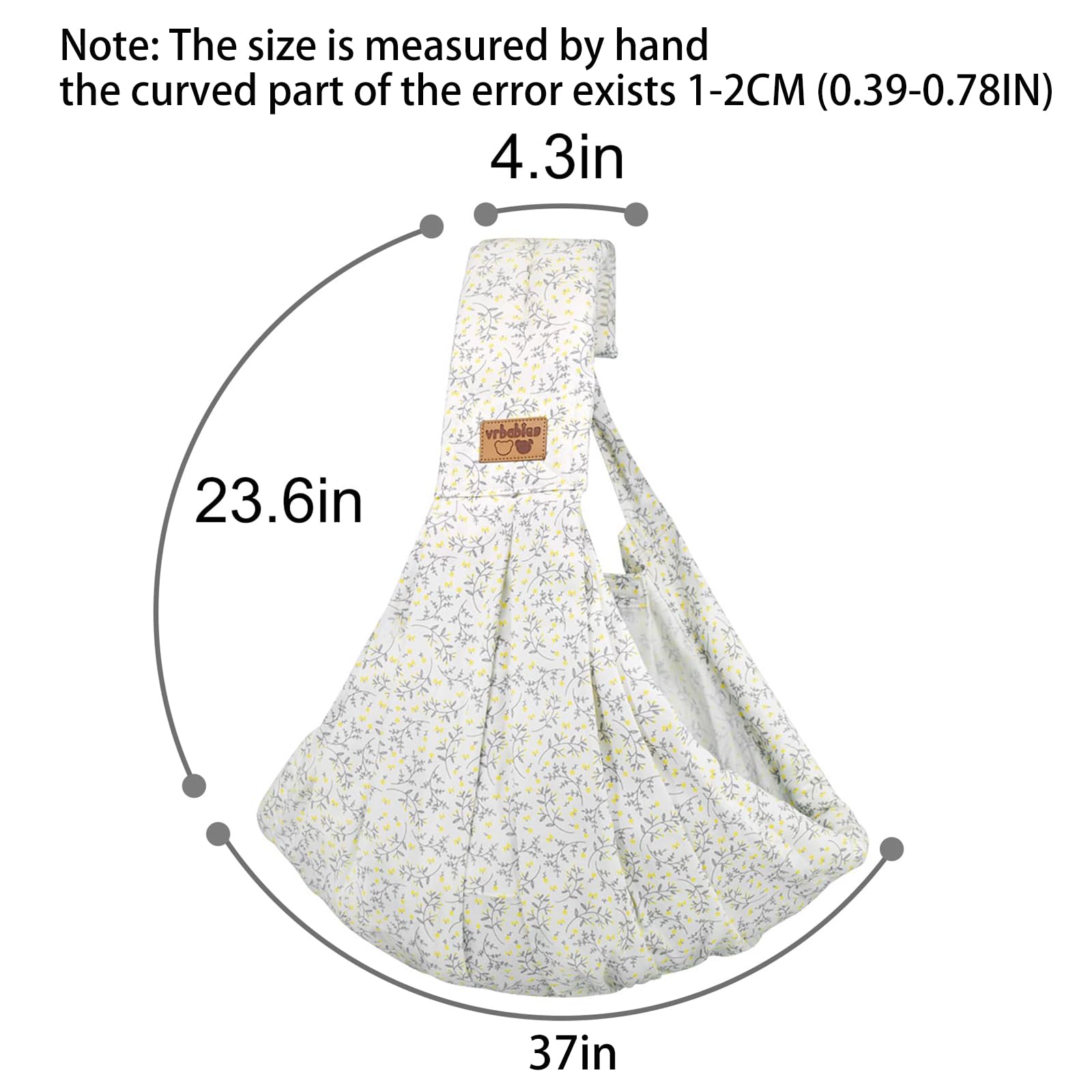 Baby Sling Carrier Newborn, Adjustable Easy Wearing Baby Nursing Warp Sling, New Mom Dad Soft Cotton Baby Front Holder Carrier for Infant Toddler Life Travel Essential Gifts (Yellow Flower)