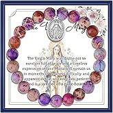 MollyQueen Virgin Mary Rosary Bracelet for Women Catholic Gifts Virgin Mary Bracelet Natural Stone Jewelry Gifts