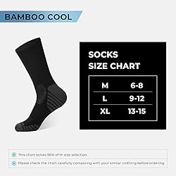 BAMBOO COOL Men's Crew Socks Athletic Running