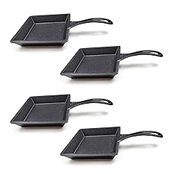 HAWOK Cast Iron Mini Square Skillet Set of