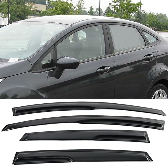 Window Visors Fits 20112017 Ford Fiesta Smoked Aero JDM