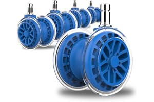 ZUERST Office Chair Wheels Replacement-Heavy Duty Office Chair Casters(2200lbs), 2 Inch Quick & Quiet Rolling Chair Casters for All Hardwood and Carpet Floors-Fits 99% of Computer Gaming&Office Chairs