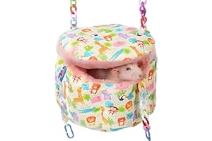 Jevnd Rat Hanging Bed, Sugar Glider Cage Accessories, Guinea Pig Hammock Warm Sleeping Nest Bed, Small Animals Cage Hammock for Rat, Squirrel, Hamster, Parrot