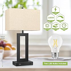 Set of 2 Touch Control Table Lamp with 2 USB