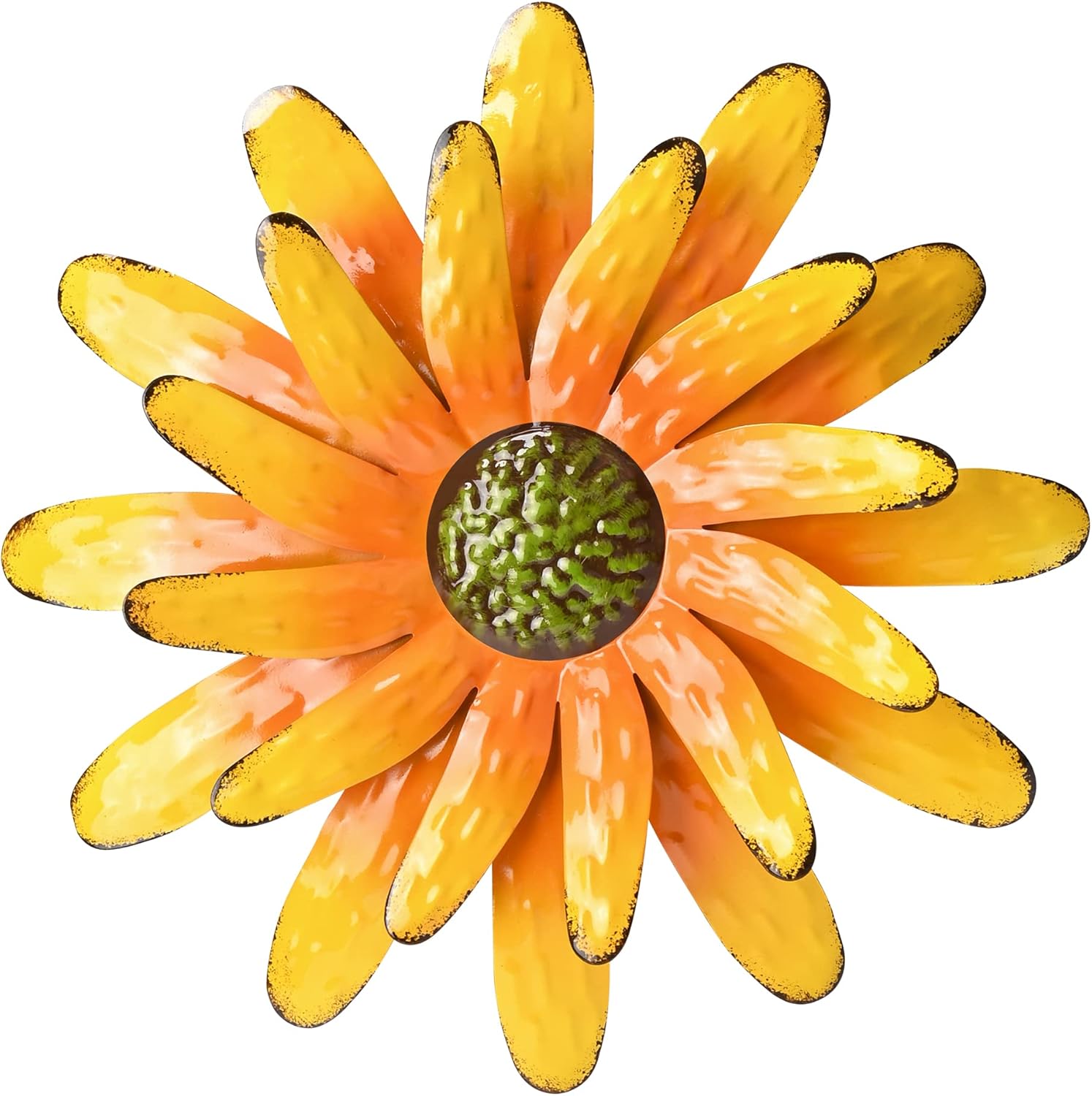 Plaques & Wall Art - WENYLE Large Metal Flower Wall Decor Succulent Wall Sculpture Indoor Outdoor Hanging Decoration for Garden Yard Lawn Fence Living Room Bedroom 7 inches Yellow