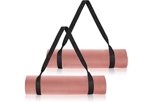 Oslynia 2 Pcs Yoga Mat Strap, Durable Non Slip Cotton Yoga Strap, Adjustable Thick Mats Holder for Carrying or Stretching, Du