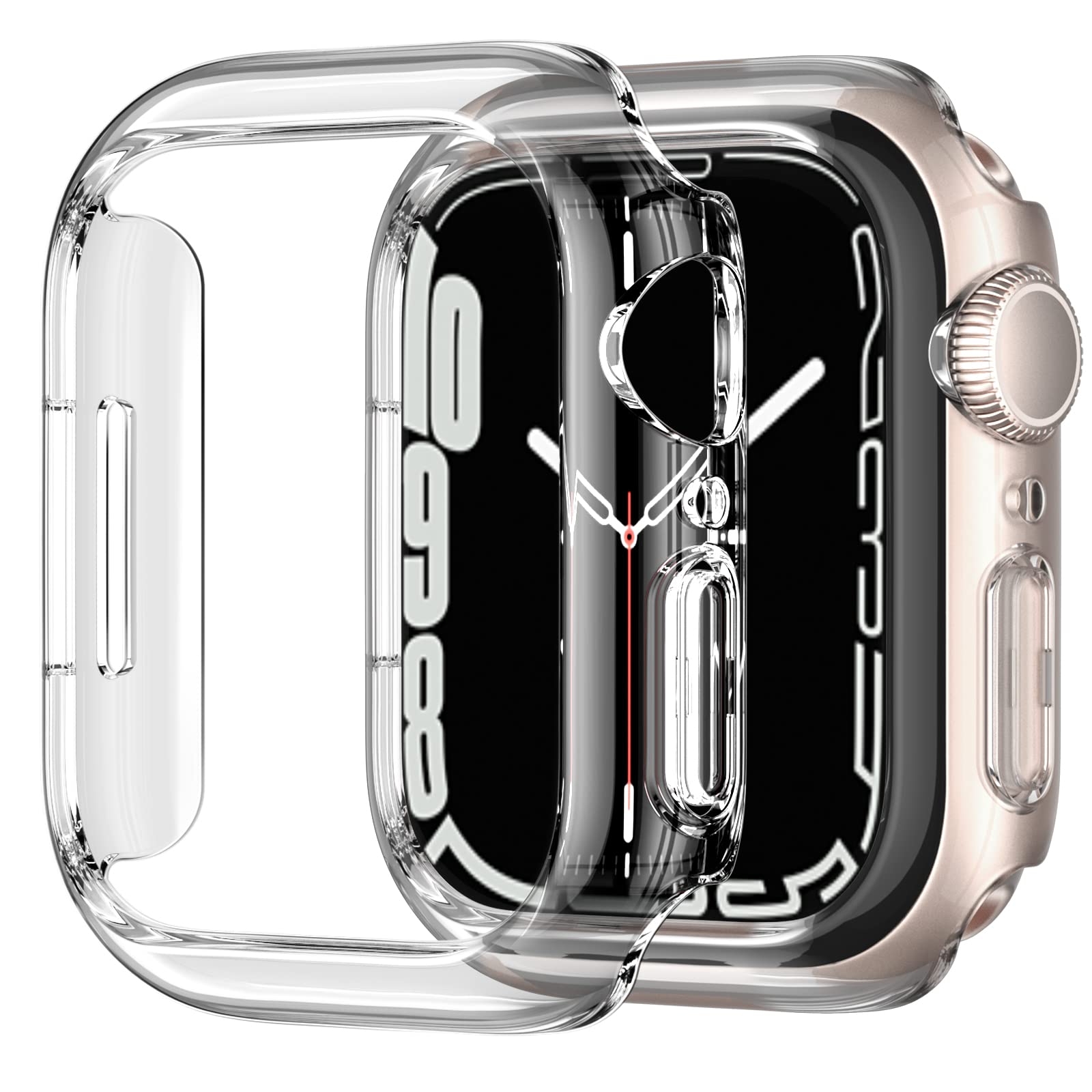 Recoppa 2 Pack for Apple Watch Transparent Case 45mm Series 8/7[NO Screen Protector], Hard PC Ultra-Thin Bumper All-around Edge Protective Cover for iWatch Series 8/7 45mm Clear*2