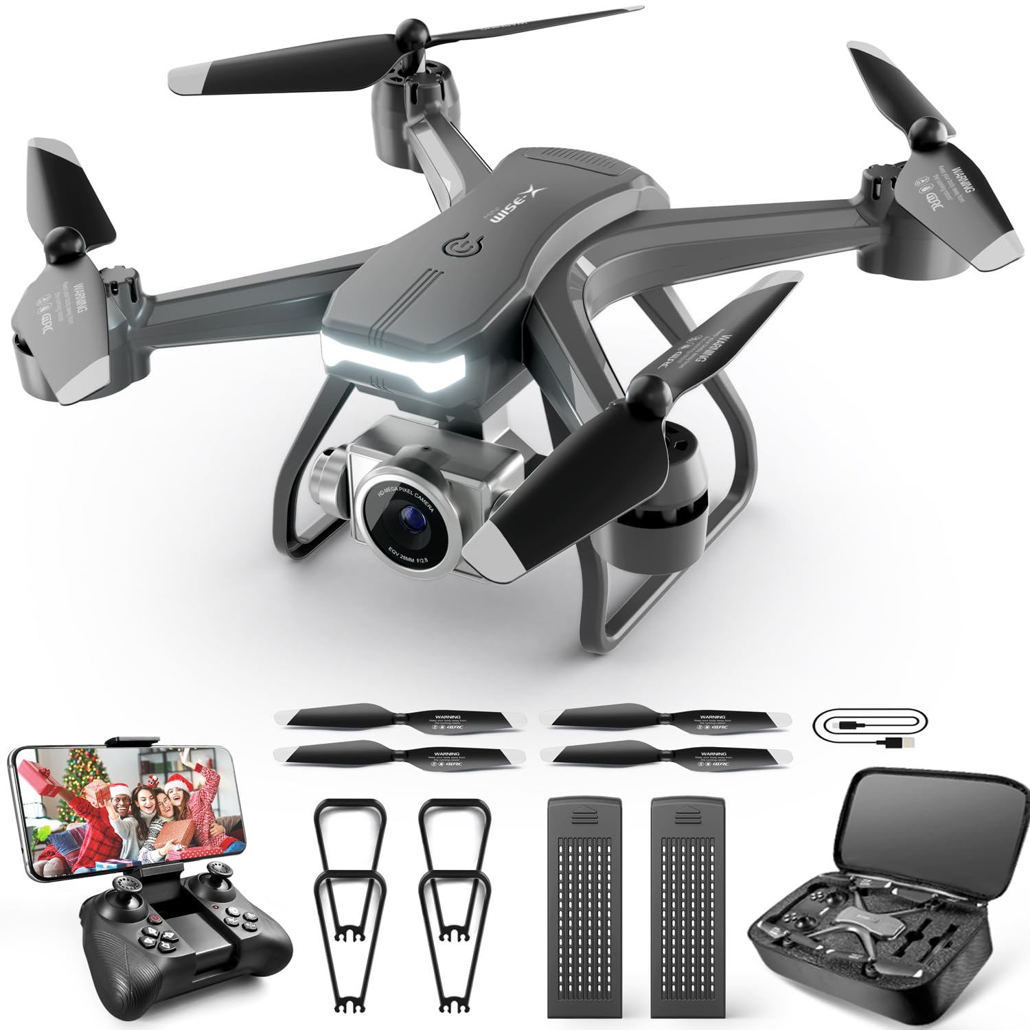 Photo 1 of 4DRC V14 Professional Drone with 1080P Dual Camera, Foldable HD FPV Mini Drone with 2 Batteries,Trajectory Flight Control,One Key Take Off/Land, Toys Gifts for Teen Boys Girls, Beginner