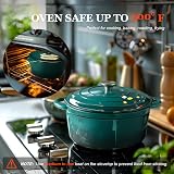 Overmont 28cm Enamelled Cast Iron Round Casserole Pot with Lid 7QT view 5