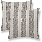 Sunshineyan Black Polka Dot Pillow Covers 18 x 18 Inch Set of 2 Boho Striped Decorative Outdoor Throw Pillow Covers Linen Modern Geometry Cushion Cases for Home Sofa Couch Living Room Decor