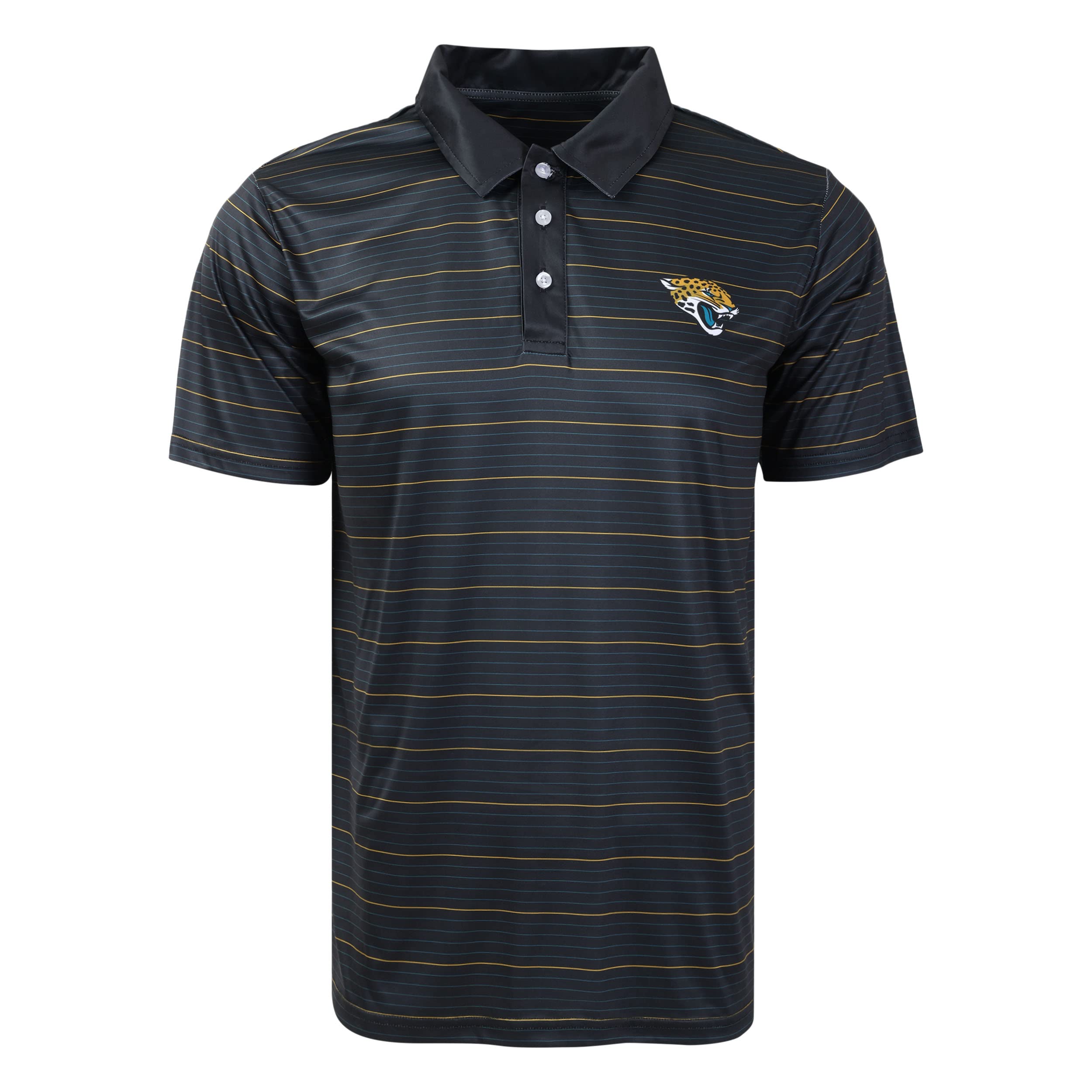 FOCO Jacksonville Jaguars NFL Mens Striped Polyester Polo - S Image