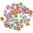 Edible Flowers 120pcs Wafer Paper Cake Cupcake Toppers for Decorating Rice Paper Flower Food Decorations for Baking Girl Birthday Party Mix Size Color (Flowers)