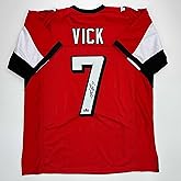 Facsimile Autographed Michael Mike Vick Atlanta Red Reprint Laser Auto Football Jersey Size Men's XL