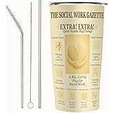 Social Worker Tumbler 20oz – Vacuum Insulated Stainless Steel with Lid, Gazette-Style Design, Graduation & Appreciation Gift for MSW/BSW/Doctor of Social Work/LCSW, Fits Cup Holders, BPA-Free