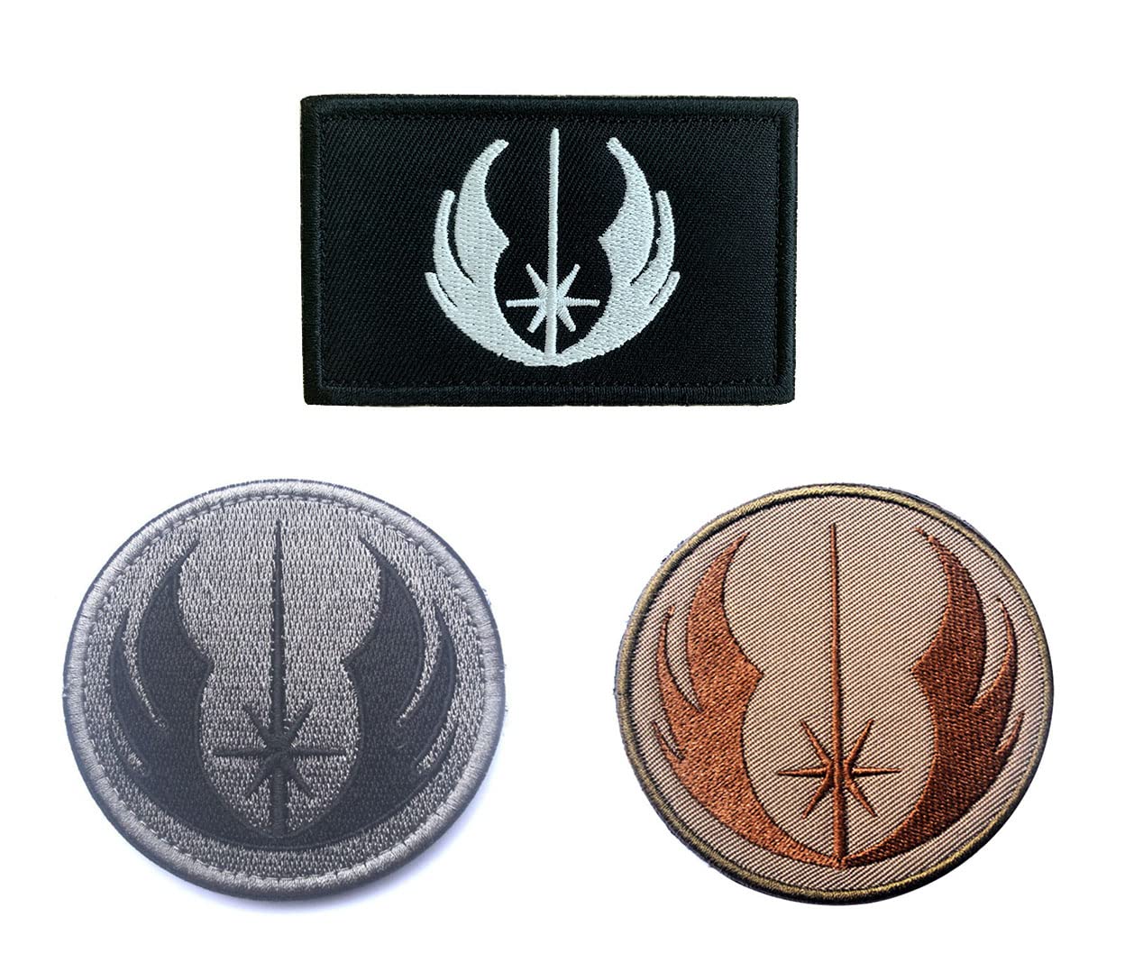 3 PCS Compatible with Jedi Order Jedi Knight Tactical Military Morale Patch Full Embroidery Hook and Loop Patch for Bags,Backpacks,Clothes,Vest,Harness,Jacket,Jeans,Uniforms