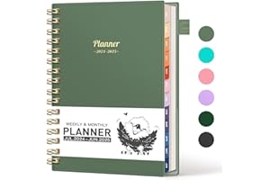 AHGXG Academic Planner 2024-2025, July 2024 - June 2025 Weekly and Monthly Planner 12 Months, 6" X 8.38", Academic Year Calendar Planner with Monthly Tabs, Pocket, Ideal for Office School - Sage Green