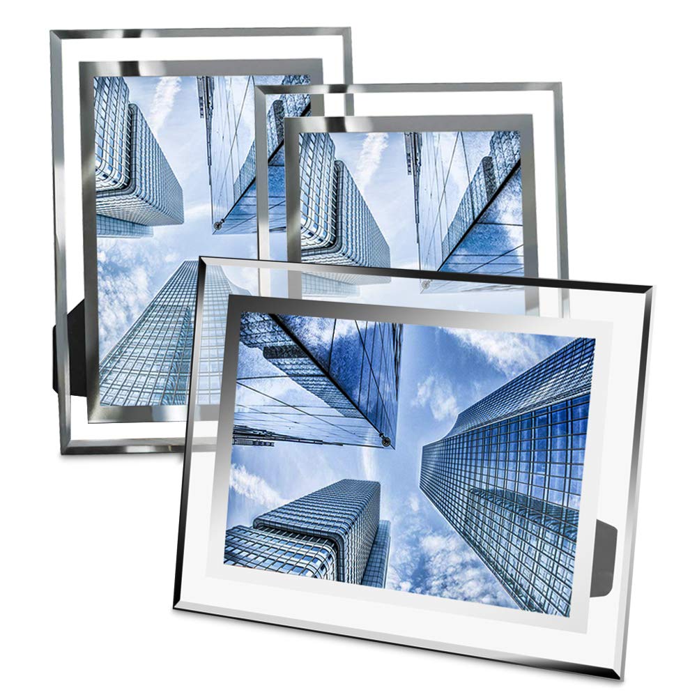 STARVAST 5" x 7" Photo Frames Glass Picture Frame Portrait Landscape Display for Family Office Table Decorations - 3 Pack