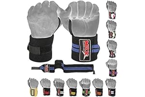 MRX BOXING & FITNESS MRX Weight Lifting GYM Training Wrist Wraps For Wrist Support Bodybuilding Workout Wrap Men/Women (Black/Blue)