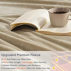 PHF Ultra Soft Fleece Blanket Queen Size, No Shed