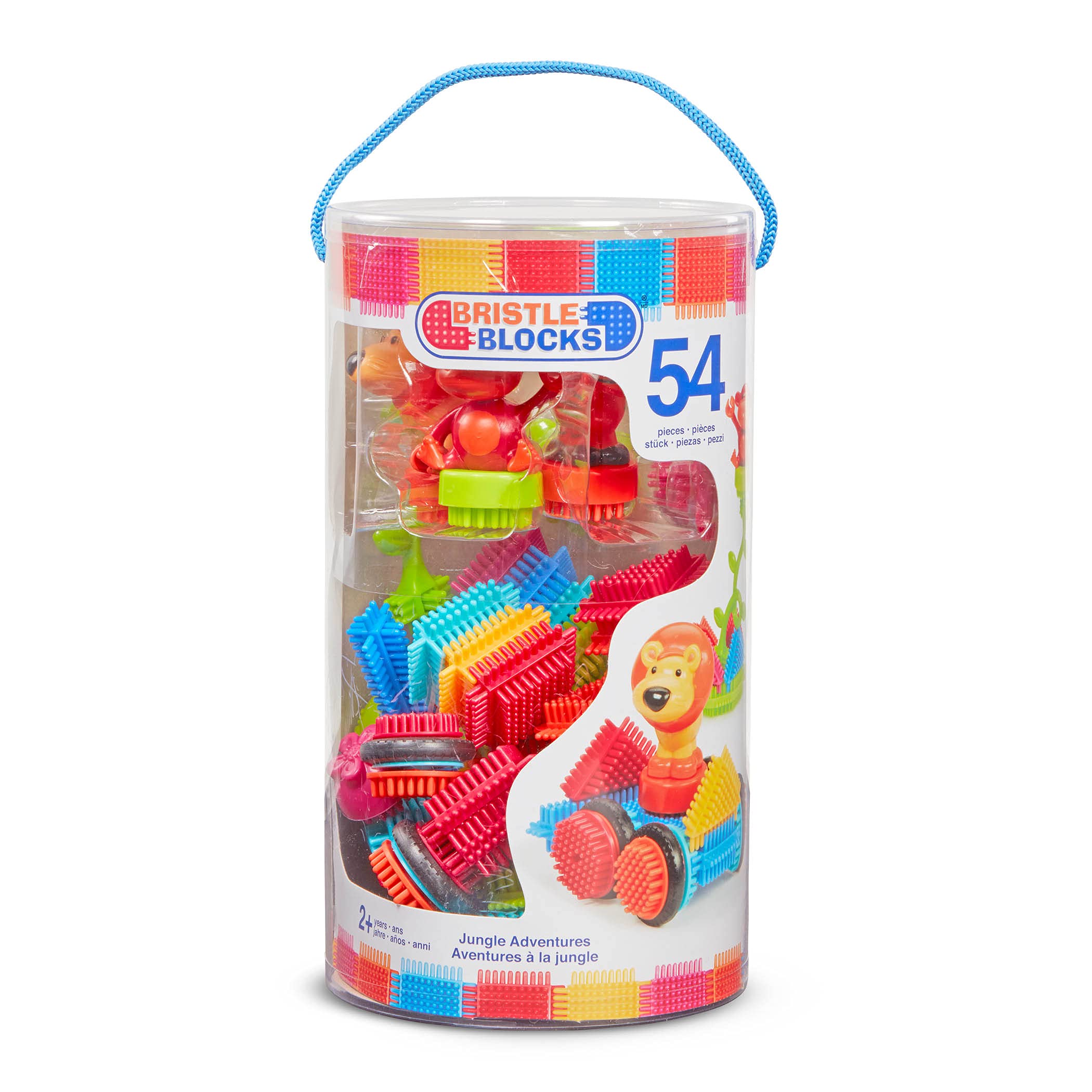 Battat – Bristle Blocks – STEM Interlocking Building Blocks – 54 Pieces Playset – Reusable Storage Bucket – Developmental Toys for Toddlers & Kids – Jungle Advetures – 2+ Years