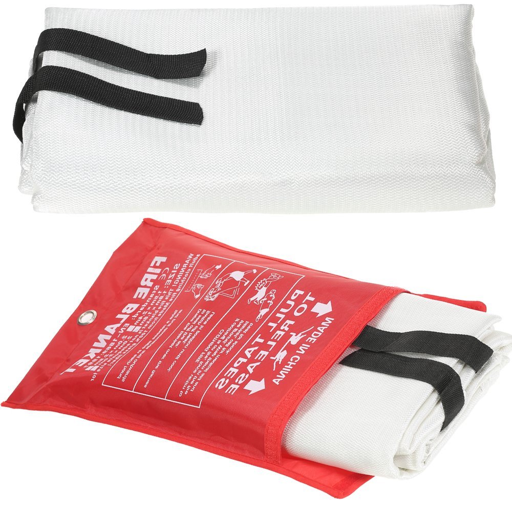 Geevorks 1.8M*1.8M Fiberglass Fire Blanket for Emergency Survival Fire Fighting Shelter Safety Shield