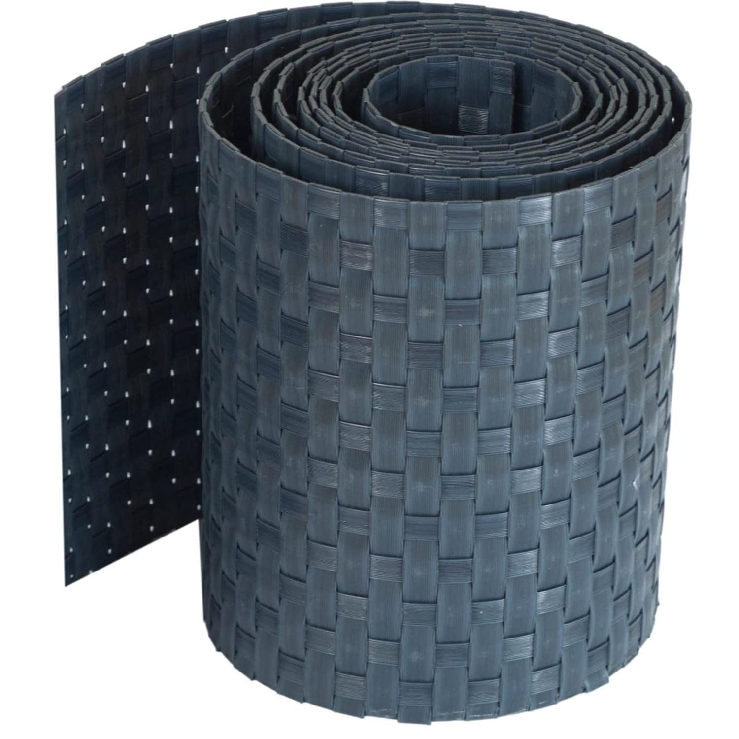 workingHOUSE Polyrattan Privacy Screen Strips for Double Bar Mesh - Weatherproof Strips for Fence, Balcony and Terrace 255cm Length x 19cm Height (Anthracite)