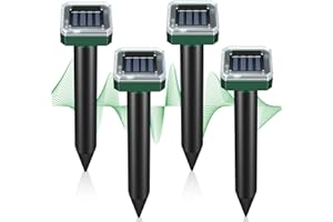YOOYHHOME Mole Repellent Solar Powered, Ultrasonic Repeller, Waterproof Sonic Spikes Gopher Vole Groundhog Snake Chipmunk Mole Deterrent Get Rid of Moles in Your Yard (4pack)