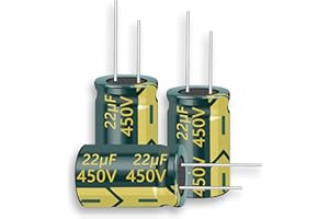 Cermant 10pcs 450V 22UF Capacitor Kit Long Leads Axial Electrolytic Polarized Capacitors Tube Amplifier(13X20mm(0.51x0.79in))