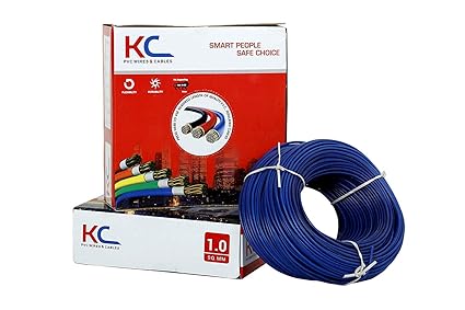 KC Cab PVC nsulated Wire 1. SQ/MM Single Core Flexible Copper Wires and Cables for Domestic/Industrial Electric (90 m, Blue)