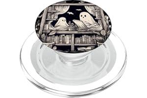 LIBRARIAN GHOST BOOK LOVER Spooky Ghosts Reading Books Library Bookworm Retro Bookish PopSockets PopGrip for MagSafe