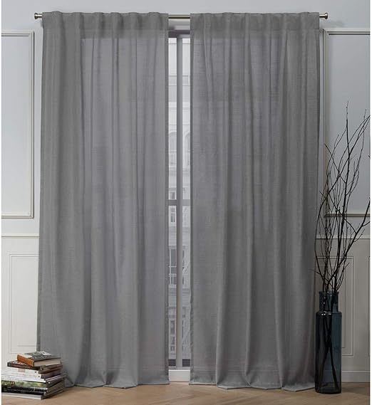 Amazon Com Nicole Miller Faux Linen Slub Hidden Tab Top Curtain