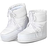 QLR Womens Winter Snow Boots Anti-Slip Ankle Booties with Warm Lining Lace-up Outdoor Shoes