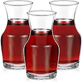 Remagr 3 Pack Single Serving Wine Carafe Glass Small Mini Carafe Individual Wine Refill Decanter for Dinner Parties Tastings Bars Restaurants (6.5 oz)