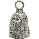 Guardian Bell Good Luck Bell w/Keyring & Black Velvet Bag | Motorcycle Bell | Lead-Free Pewter | Made in USA