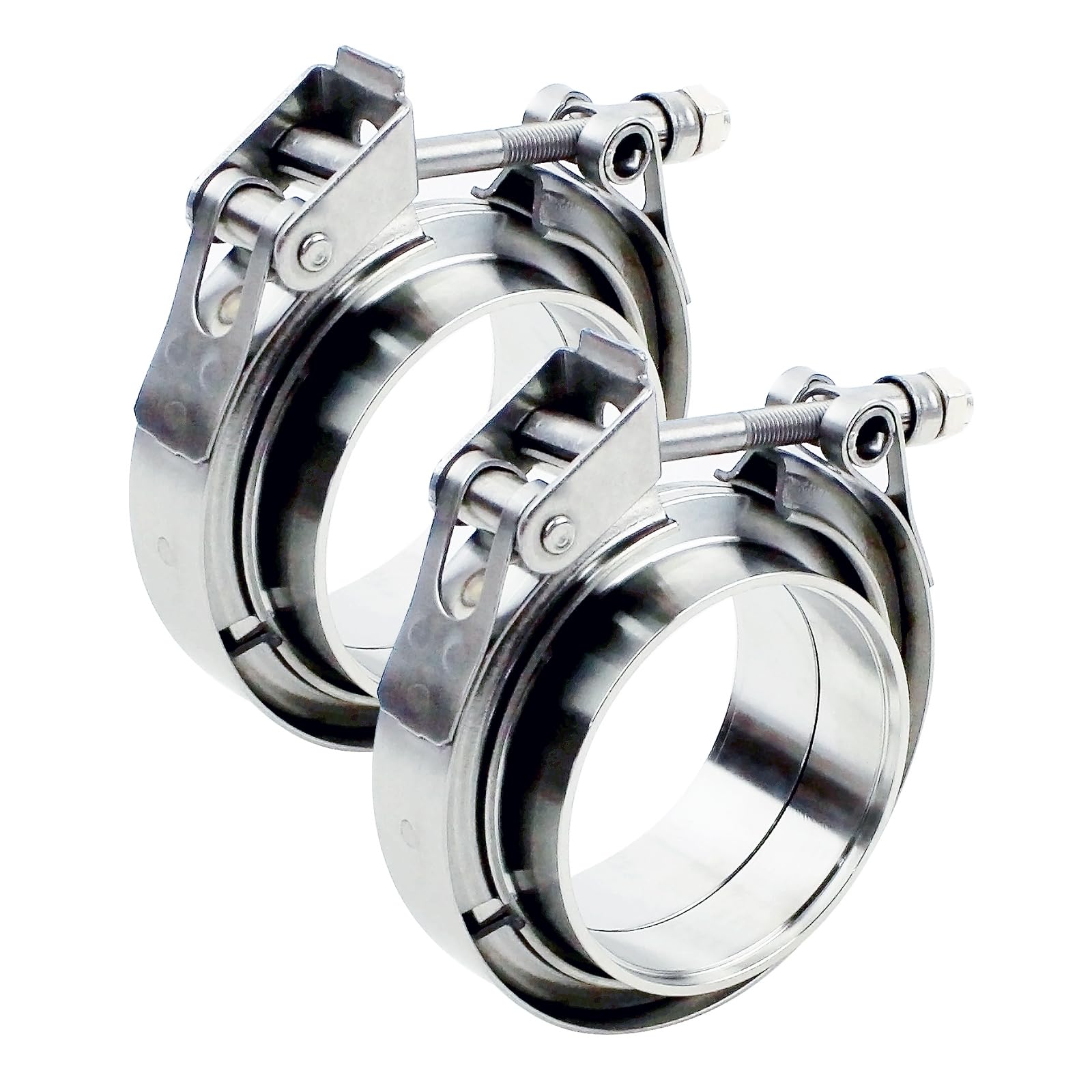 Photo 1 of ROADFORMER 3.5 inch V Band Clamp - 2 sets of Quick Release V band Exhaust Clamp Stainless Steel with Flanges for Automotive exhaust system, turbocharger, downpipe and mufflers (3.5" - 2 Pack)