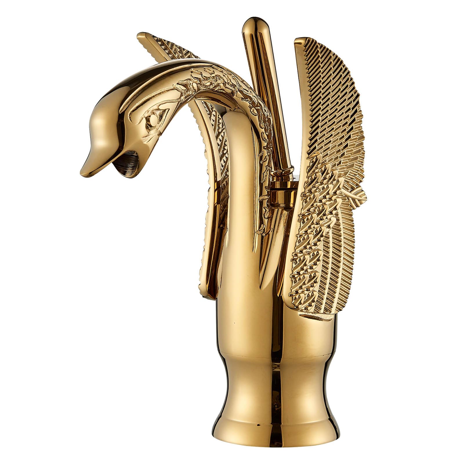 Suguword Gold Bathroom Faucet Washbasin Mixer Tap - Golden Animal Swan Tap
