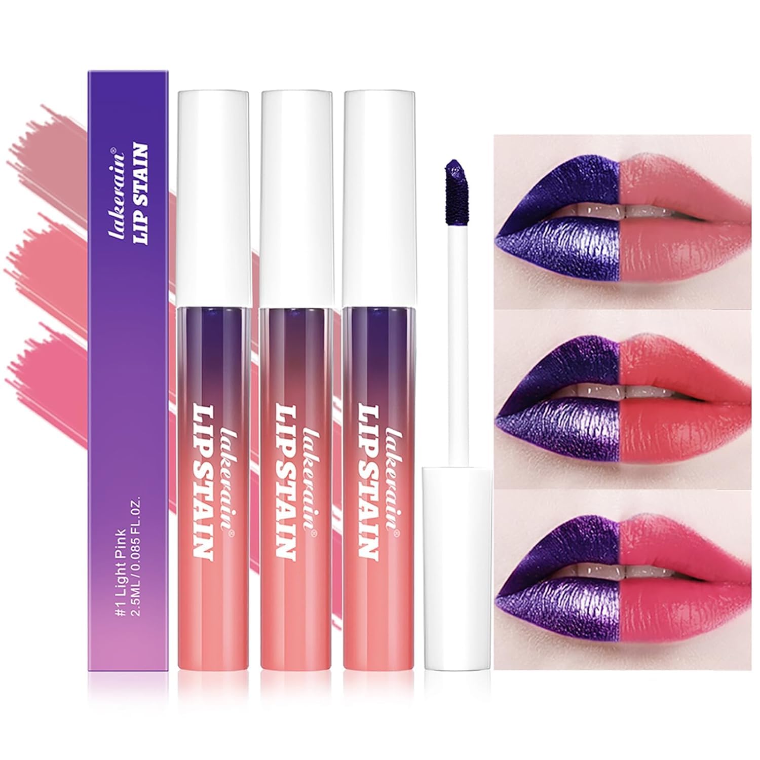 Peel Off Liquid Lipstick, Easy Peel & Reveal Lip Stain, Waterproof Long Lasting Peel Off Mask Lip Gloss, Lips Tattoo Makeup Beauty (# 3PCS/Set C)