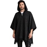 Gamboa Alpaca Poncho for Men with Hood | Soft, Warm and Lightweight Hooded Cowboy Ponchos, Handmade in One Size for Unisex Everyday and Outdoor Wear