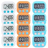 12 Pack Small Digital Kitchen Timer Magnetic Back