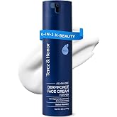 TEREZ&amp;HONOR 6-in-1 Face Cream for Men: Korean Hydrating Anti-Aging Moisturizer with Niacinamide, Bakuchiol &amp; Caffeine &ndash; Hydrates, Smooths &amp; Helps Reduce Wrinkles, Dark Circles &amp; Eye Bags &ndash; 2.8oz / 80g