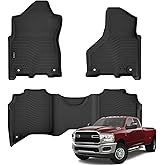 Auxko All Weather Floor Mats Fit for Ram 2500/3500 Crew Cab 2019-2025 2026 TPE Liners Accessories All Season Guard Odorless Anti-Slip Floor Mats for Ram 2020 2021 2022 2023 2024 2025 2026 Black