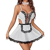 Avidlove Lingerie For Women Sexy Maid Dress French Cosplay Babydoll Lingerie Halloween Costumes Outfits(4Pack) S-XXL