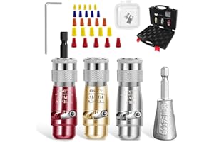 BAOKITOOK Wire Stripping and Twisting Tool, 2024 Wire Stripper for Drill,Wire Twister Tool for Drill,Portable Wire Twister for Power Drill, Cable Quick Stripping and 25PCS Wire Connectors Nuts