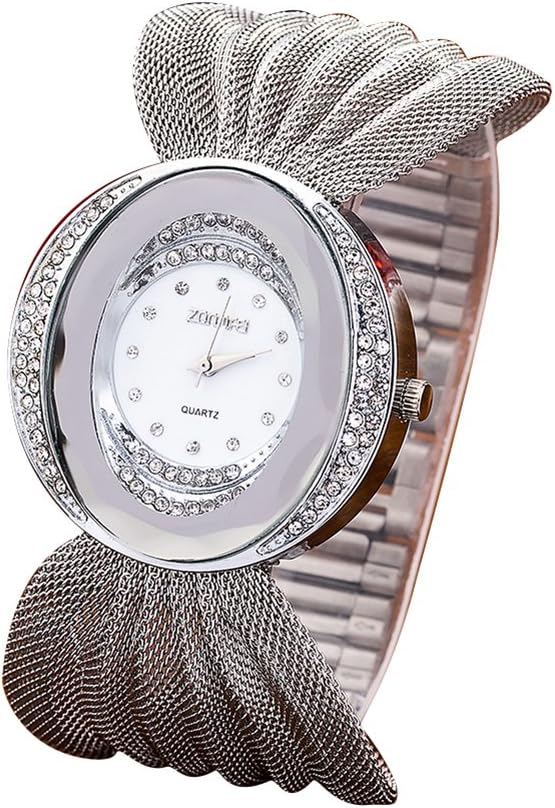 Ladies Floral Shape Mesh Bracelet Wrist Dress Watch Bracelet Watch Quartz Watch for Women Party - Female Gold, Silver