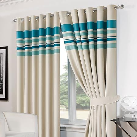 Dreamscene Luxury Ring Top Fully Lined Thermal Blackout Striped