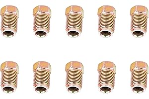 Thinp 10-Piece Brake Line Fittings - 10 x 1 mm Metric Invert Flare Fittings for 3/16 Inch Brake Line Tube