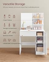 VASAGLE Kailyn Dressing Table Makeup Table with 1 Drawer White RDT119W01 view 3
